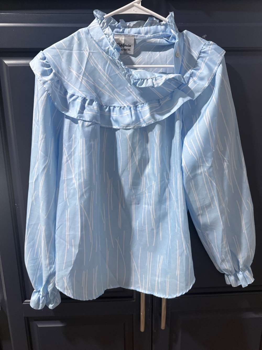 Light Blue Ruffle Neck Blouse - Splendid
